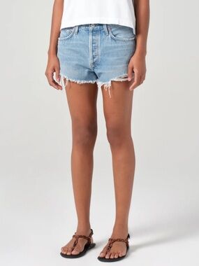 Agolde Light Blue Parker Jean Shorts